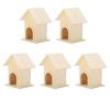 5Pcs Wooden Birdhouse Unique DIY Bird Feeder Cage Craft Ornament Garden Patio Decoration