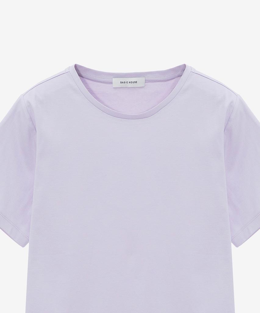 BASIC HOUSE Women'S Cotton Modal Crew Neck Short Sleeve T-Shirt Lavender Lzts3212