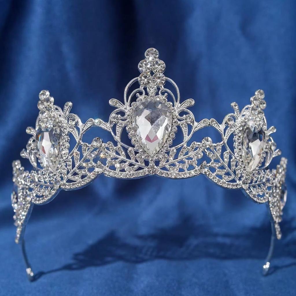 Vintage Gold Purple Crystal Bridal Tiara Baroque Rhinestone Crown Women Wedding Pageant Prom Evening Party