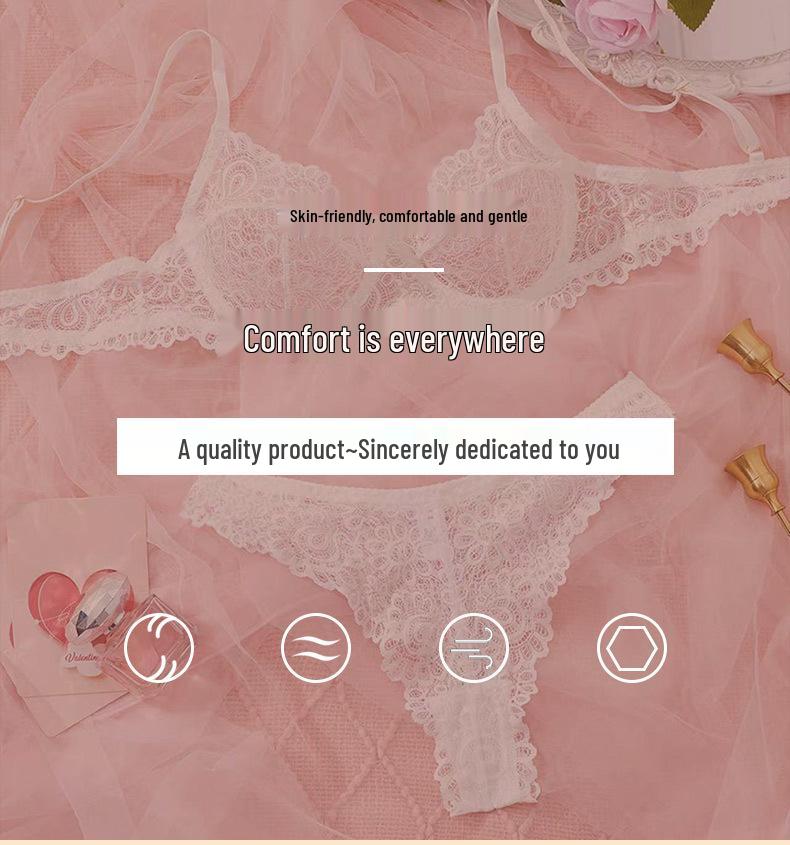 New European & American Sexy Lace See-through Ultra-thin Comfort Bra & Panty Lingerie Set