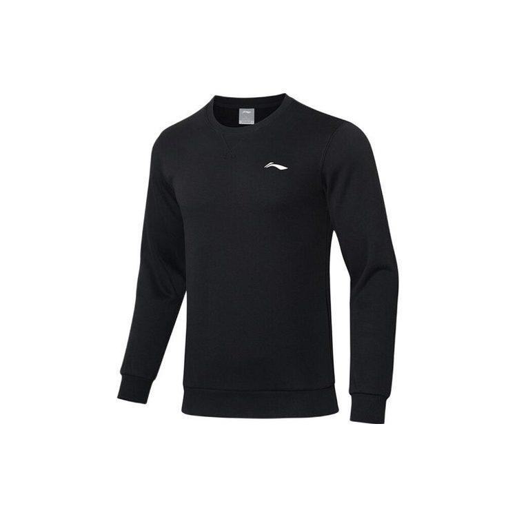 Li Ning Training Series Sweatshirts Men's Black Crew Neck Thickened Regular AWDRF59-4