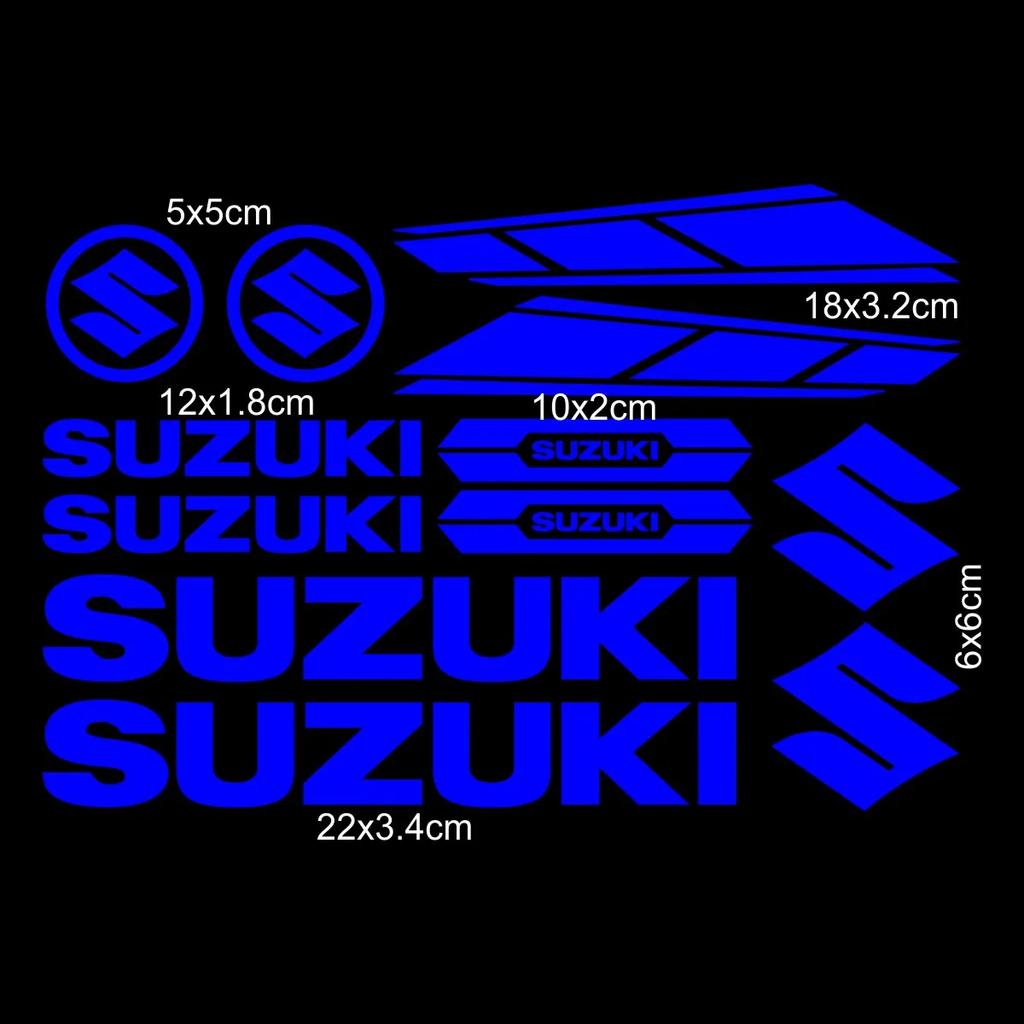 Motorcycle Decorative Sticker for Suzuki English Letter Logo Waterproof Reflective Decal Tank Logo Set Helmet Emblem Vinyl Kit
