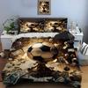 Football Print Bedding Set Sports Enthusiast Duvet Cover 1 Duvet Cover 2 Pillowcases Adult And Children Bedding Set Luxury Gifts