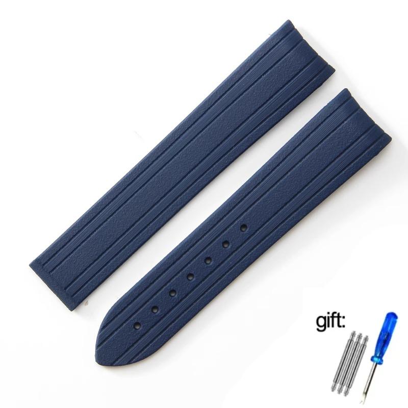 High-Quality Rubber Watch Strap For Omega New Seamaster 300 Watchband Folding Clasp Curved End Men Watches Accessories 20mm