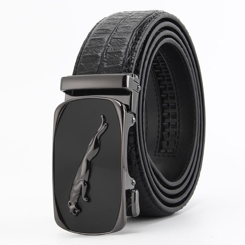 

Ремень из коровьей кожи для мужчин, из натуральной коровьей кожи 2 слоя, с автоматической пряжкой, деловой повседневный ремень 110-130cm