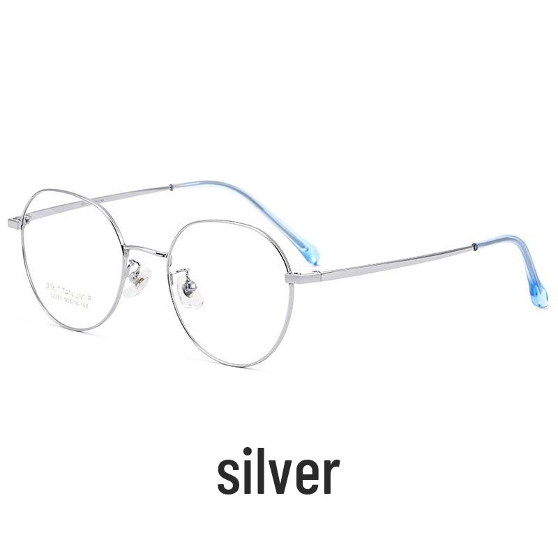 Retro Round Ultra-Light Full-Rim Titanium Eyeglass Frame for Women (Myopia) 32281