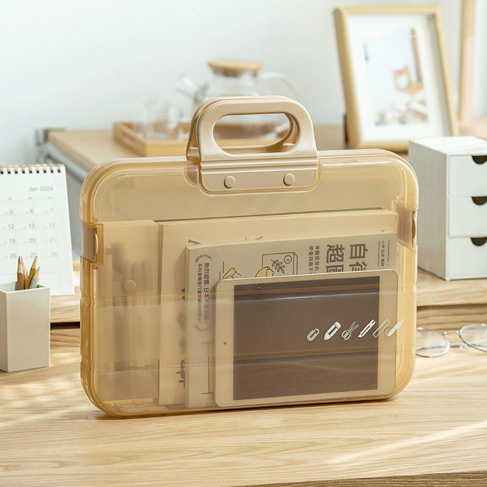 with Handle Documents Case Portable Document Storage Boxes Handheld File Bag Office Supplies