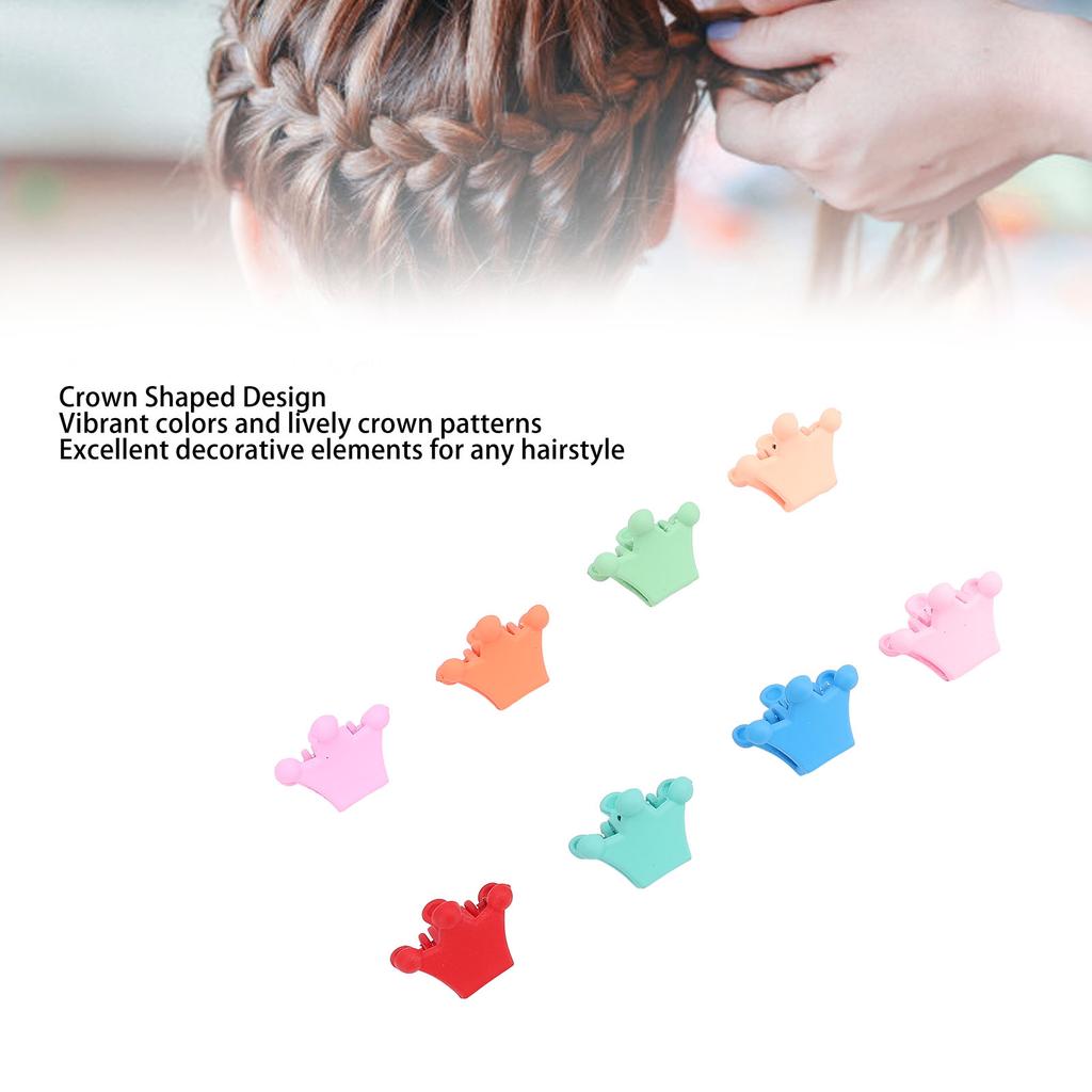 100pcs Crown Shaped Small Hair Claw Clips for Women Girls Cute Matte Colorful Strong Hold Tiny Hair Claw Clips