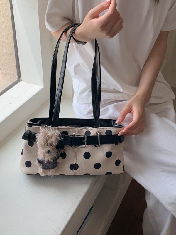 Korean Polka Dot Underarm Bag: Women's Simple Fashion Shoulder Handbag