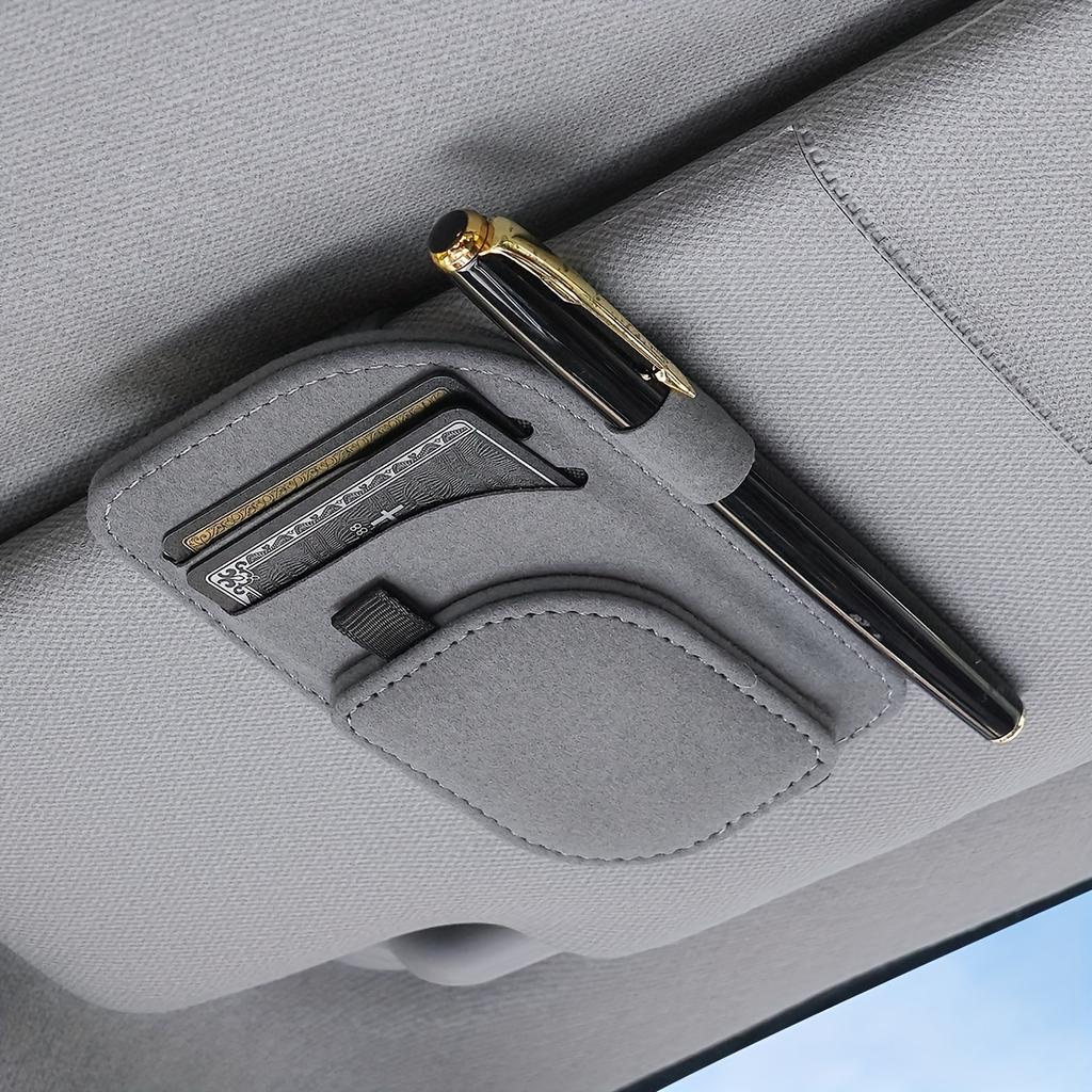 Magnetic Car Glasses Holder & Card Organizer - One-Hand Clip-Detach Fashion Glasses Case with Hands-Free Access To Lighter-like