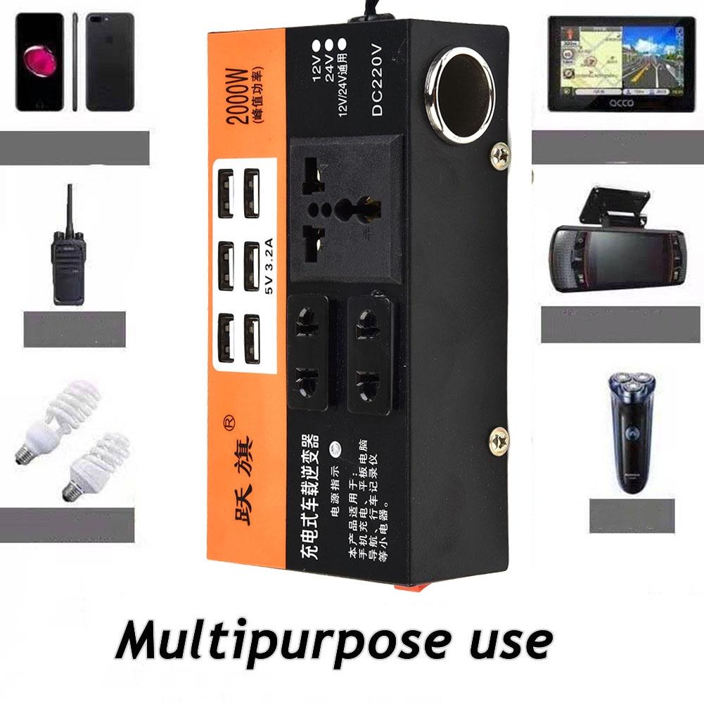 ABS Auto-Wechselrichter 1500W Spitzenleistung DC 12V 24V auf AC 220V LED-Anzeige