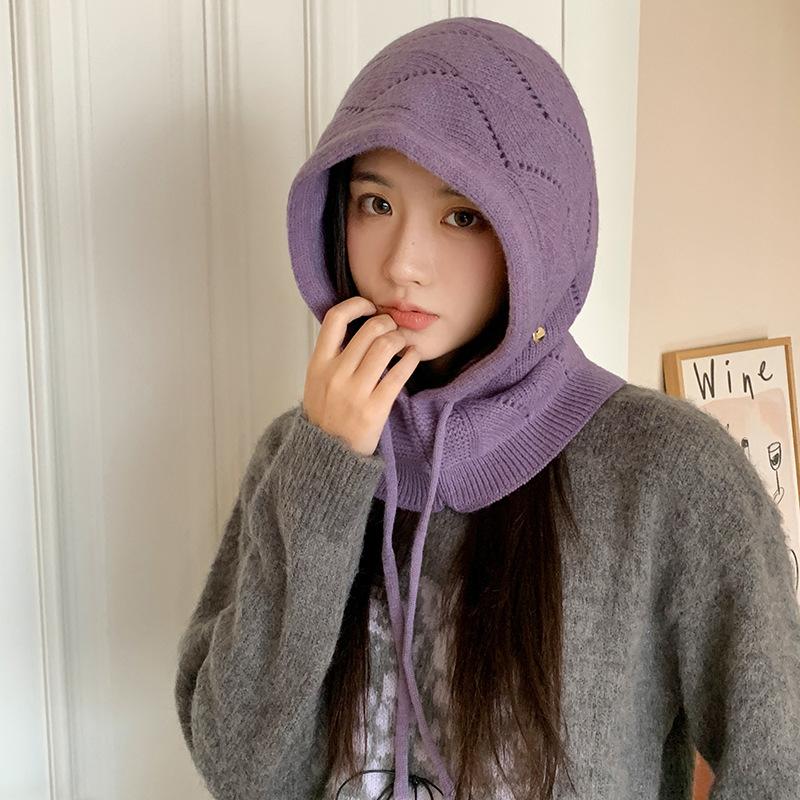 Women'S Winter Soft Beanie Hoodie Balaclava Hooded Scarf - Thermal Face Mask & Neck Gaiter, Stretchy Adjustable Drawstring Closure, Windproof