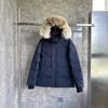 #Wyndham parka jiacket fur and badge goose down jacket men's and women's clothing
