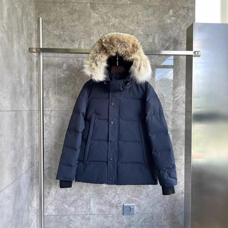 #Wyndham parka jiacket fur and badge goose down jacket men's and women's clothing