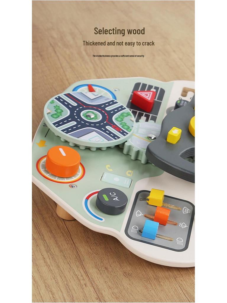 Multifunktionales Baby-Frühförderungs-Puzzlespielzeug: Praktisches Gehirntrainings-Simulations-Lenkrad Busy Board