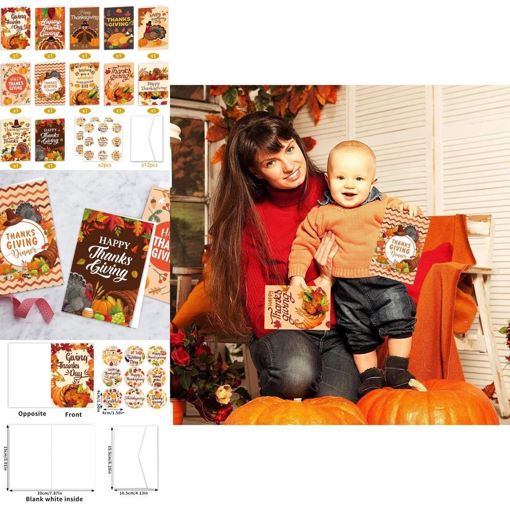 Turkey Thanksgiving Card Set With Handwritten Design For Holiday Party Invitations And Decor