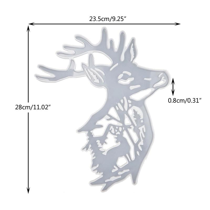2Pcs Elk Resin Molds Christmas Deer Silicone Molds Animal Epoxy Casting Mould for Wall Hanging Mount Decor DIY Crafts