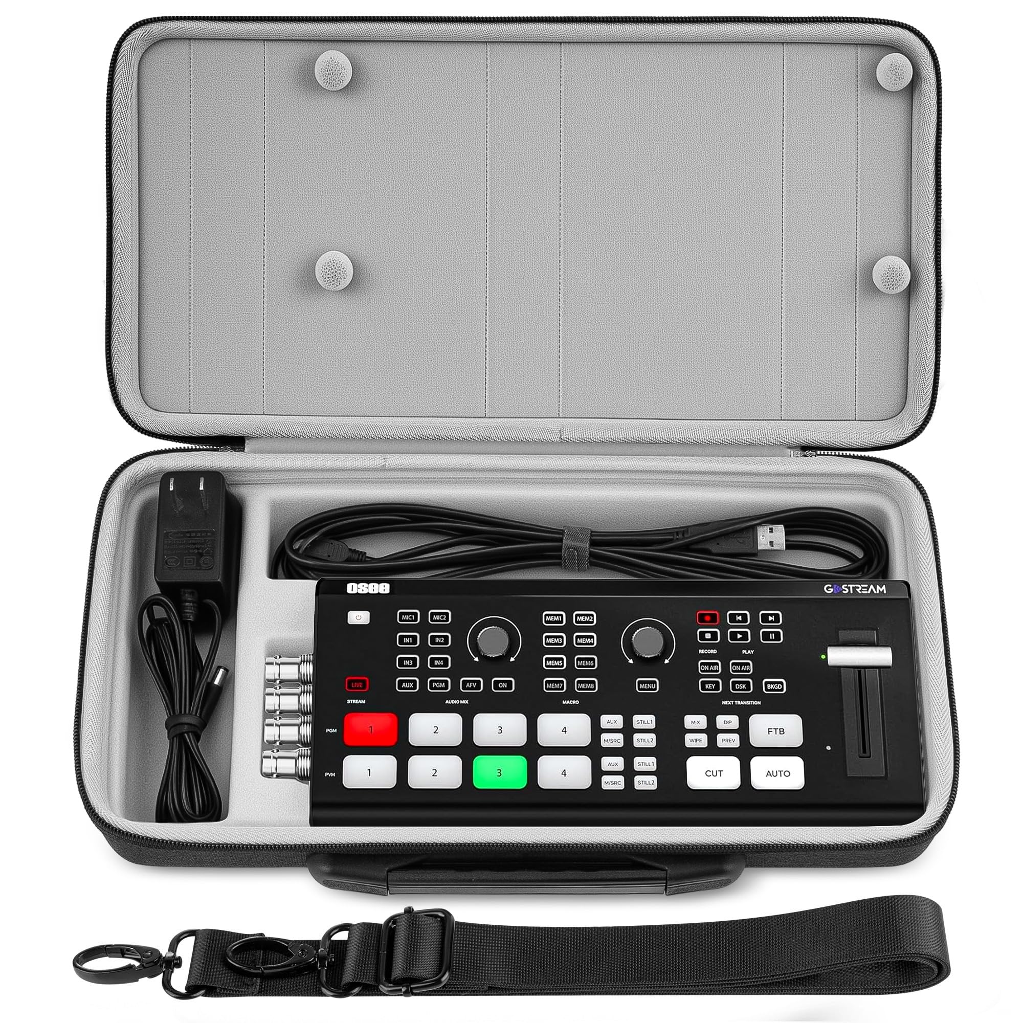 

Geekria Audio Interface Carrying Compatible with Osee GoStream Deck EVA Hard Shell Portable Travel Bag Case, Deck/GoStream Pro/GoStream Duet, (Dark