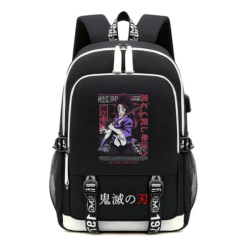 

Анимационный школьный рюкзак demon slayer трансграничный тренд USB большой вместимости студенческий рюкзак для позвоночника one size fits all