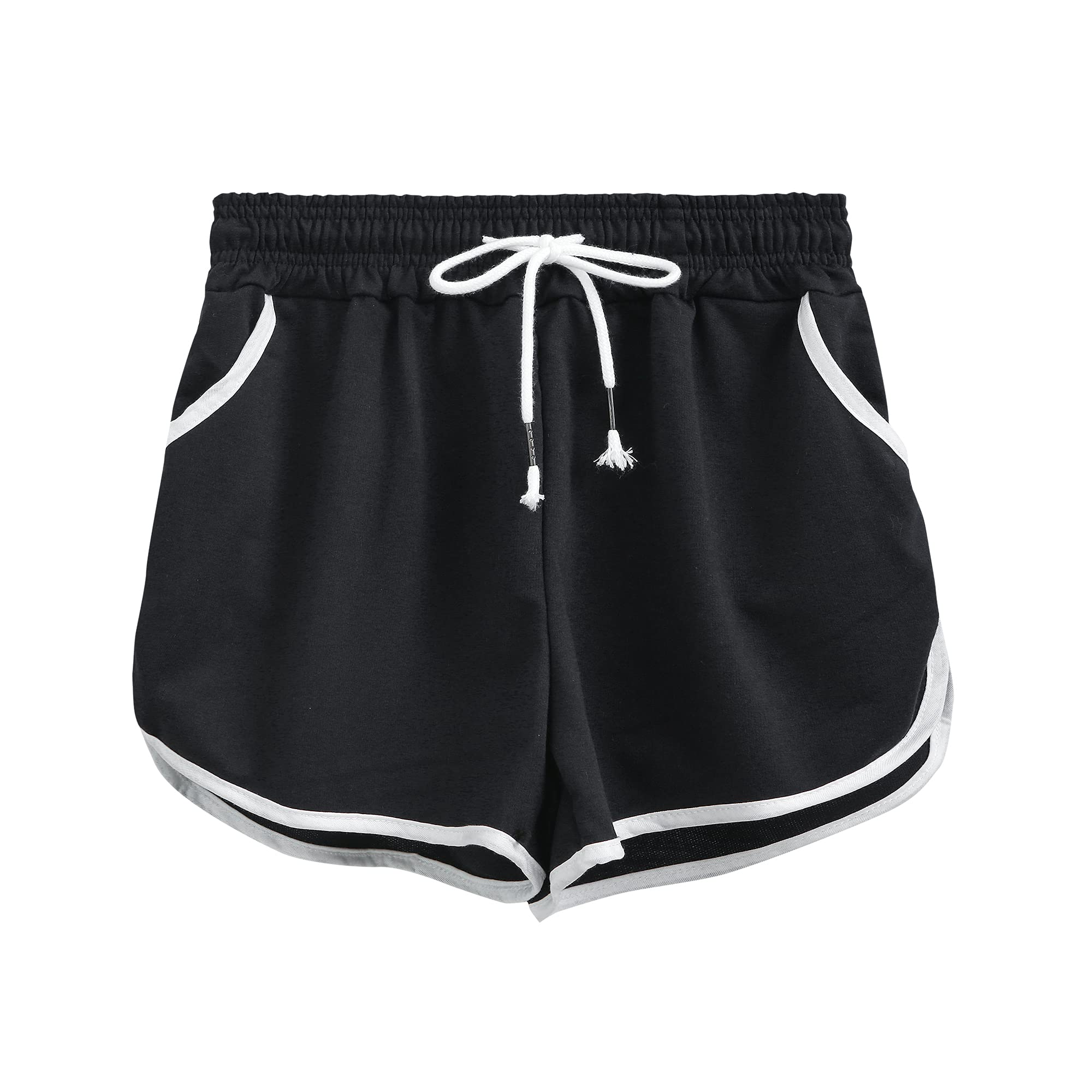 

RAKUKOU Cotton Blend Sports Shorts with Pockets for Summer Casual Perfect for Yoga and Running Women s Wear, Soft, Breathable, Stretchy,