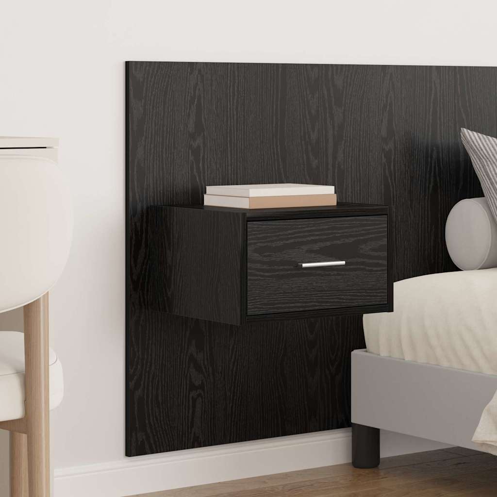 Headboard with Cabinets 3 Pcs Black Oak Effect Wood Based Material