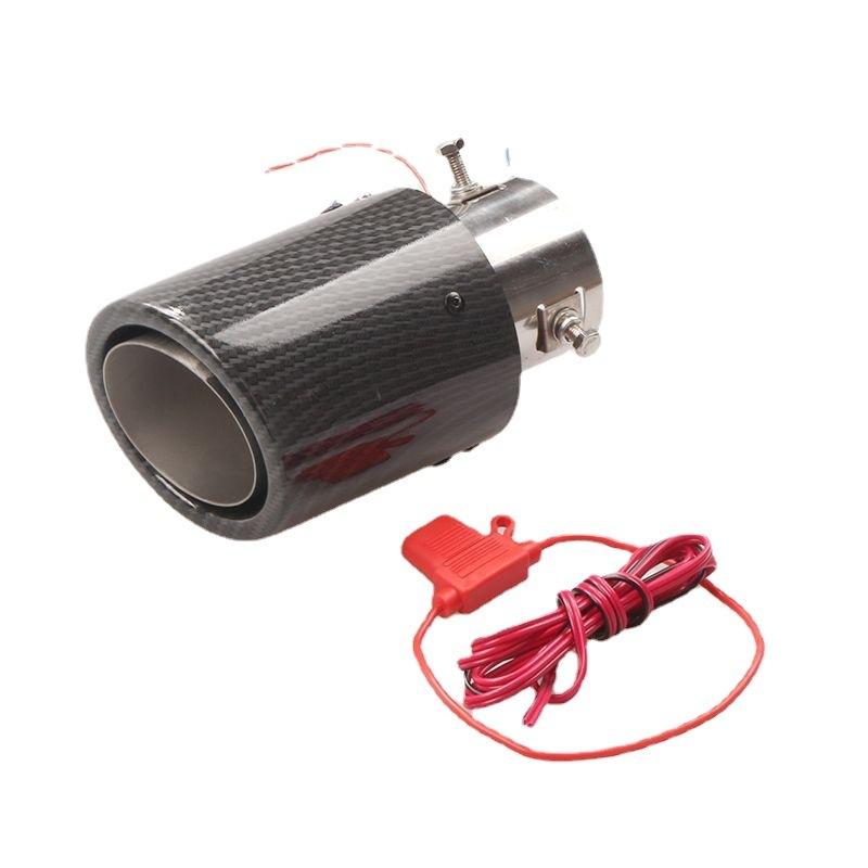 Auto Zubehör 63-65mm Carbonfaser Farbe Auto Auspuff Schalldämpfer Rohrspitze mit LED Licht Schalldämpfer Auspuff Auto Zubehör