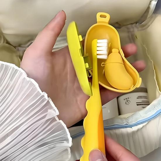 Travel Toothbrush Protector Banana Toothbrush Head Cover with Toothpaste Case Reusable Toothbrush Holder for Electric Manual Toothbrush Camping