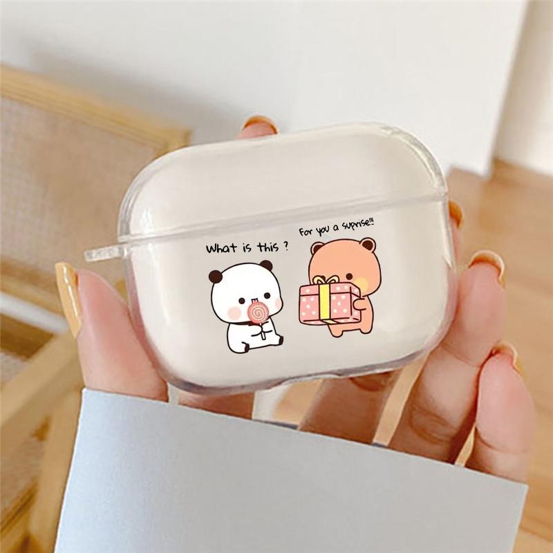 Kawaii Cute BuBu DuDu Bear Couple Earphone Case For Airpods 4 3 2 1 Clear Soft Wireless Cover For Apple Airpod Pro 2 Accessories