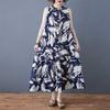 Ladies' Temperament Retro Printed Chiffon Loose Medium Long Dress