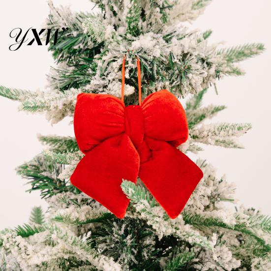 Festliche Samtschleife Weihnachtsdekoration Mehrgrößen-Design Stoff Klassische Farbe Handgemacht 3D-Form Schleifenknoten Dekoration Geschenkverpackung