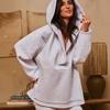2025 Autumn and Winter New Elegant Hooded V-neck Women's Sweatshirt
