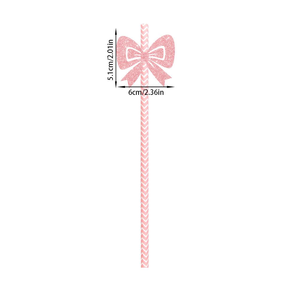 Birthday Party Decoration, Creative Bow, Beverage Decoration, Disposable Paper Straws, Party Decoration Supplies