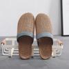 Linen Home Slippers Women Wooden Floor Slippers Couples Home Grass Mats Indoor Male Sandals Comfortable Non Slip House Shoes Bathroom