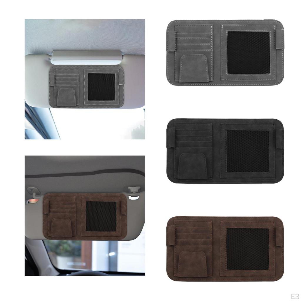 Auto Sun Visor Organizer Automobile Card Holder Multi Pocket Universal Glasses Holders Mobile Phone