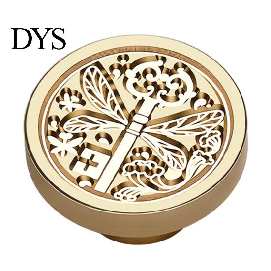 Crafting Stamp Replacement Brass Wax Seal Head, Vintage Key Pattern Embossed Sealing Accessories Head for Envelope Journal Gift Packaging Invitation