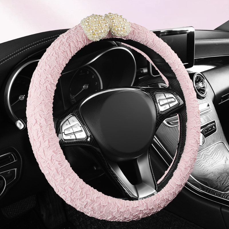 2025 New Arrival Pearl Car Steering Wheel Cover Universal Grip Cover Suitable for Four Seasons Women