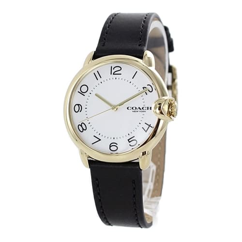 

Coach Women s ARDEN Watch, Black Leather Strap, 14503606