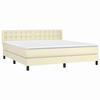 Maison Exclusive - Sommier à lattes de lit avec matelas Crème 160x200cm Similicuir