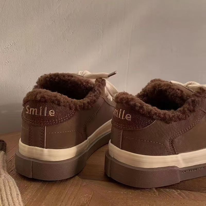Shoes Women's Autumn and Winter New Plush Shoes Student Cotton Shoes Versatile Niche Warm Cotton Shoes Non-slip