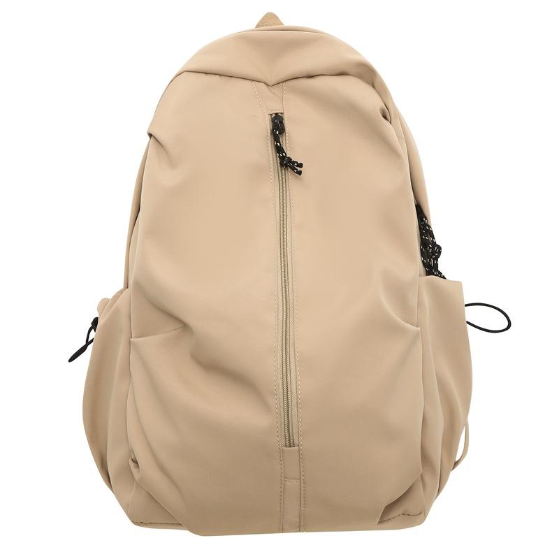 Schoolbag Female Junior High School Students High School Student Backpack Large Capacity Solid Color Backpack