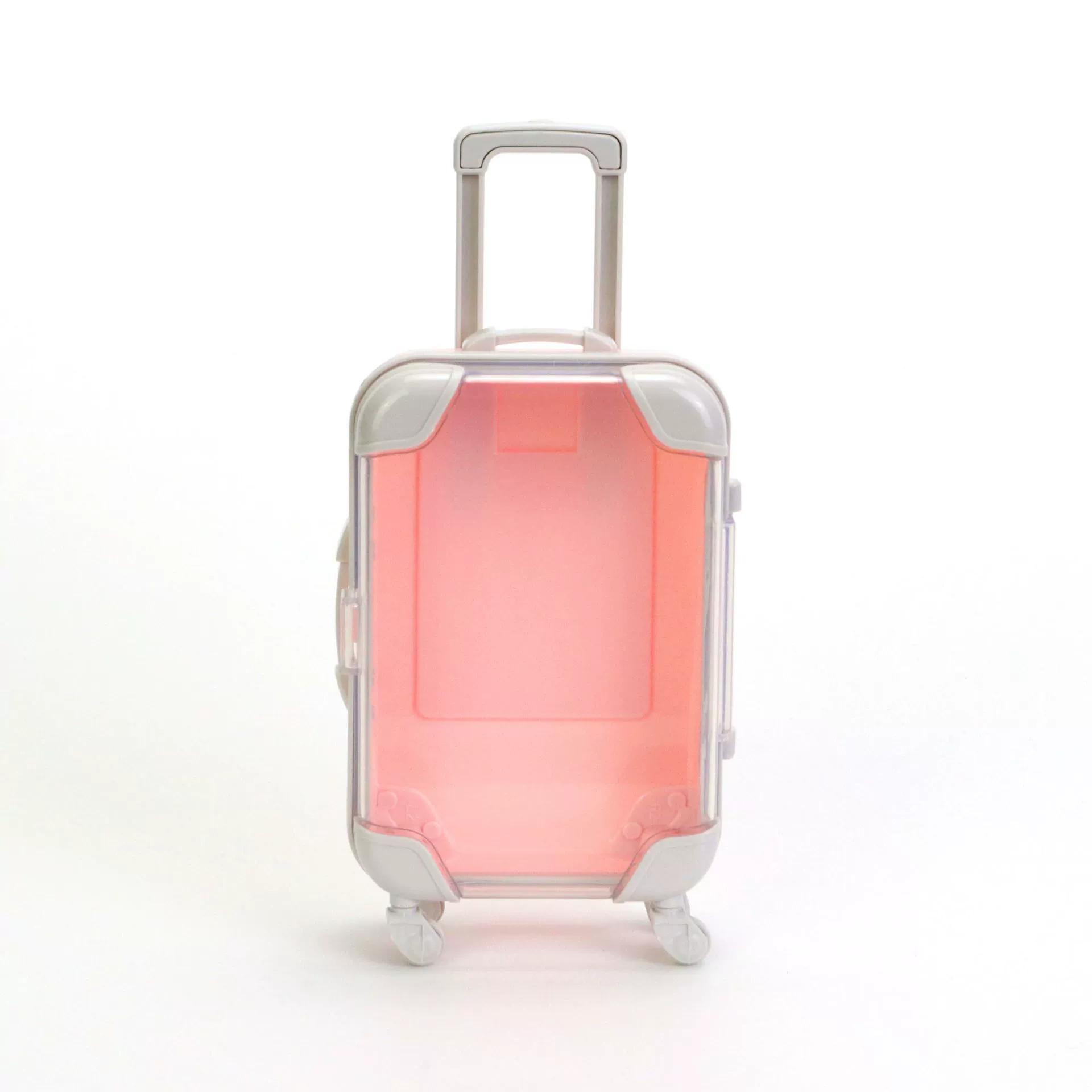 

1 шт. Мини-чемодан на колесиках, красочный багаж из АБС-пластика с тележкой, подходит для подростков, для хранения, для декора игровой комнаты, идеально подходит для путешествий, вечеринок, мелких предметов 1pc-pink