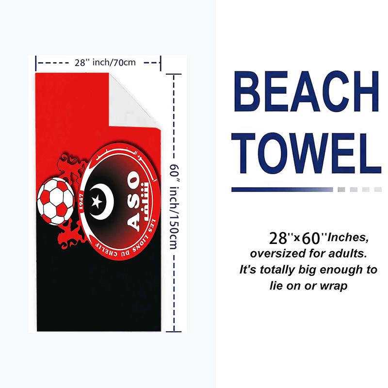 Aso Chlef Print Beach Towel, Large Soft Quick Dry Towel for Beach Camping Swimming