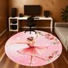 1pc BallerinaFloral Round Chair mat Area Rug - Non-Slip, Floor Mat for Office, Bedroom, home decor Christmas Gift p0811048