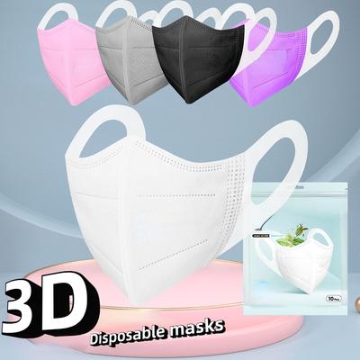 10-200PCS 3D Adult  Mask 3 Layer Mascarilla CE Homologadas Disposable Masque Respirator Dustproof Face Mask