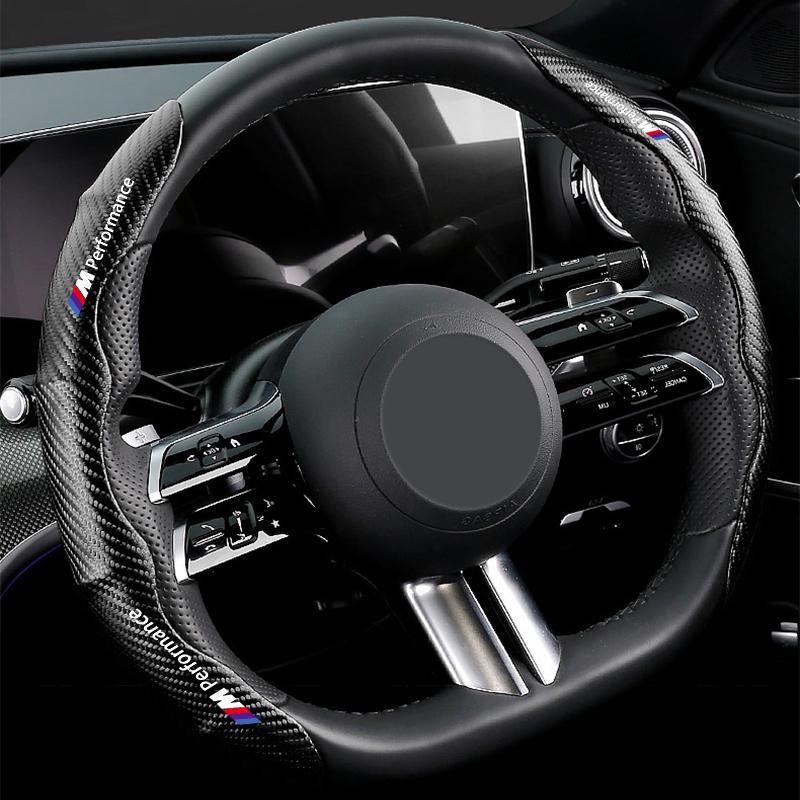 2pcs Carbon Fiber Non-Slip Steering Wheel Cover Car Accessories For BMW M E34 E36 E60 E90 E46 E39 E70 F10 F20 F30 X5 X6 X1 M3 M5 M6 E71 F01 F02 F87