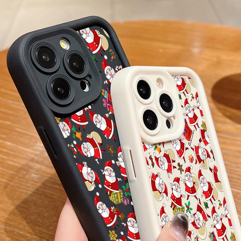 Cartoon Santa Claus Pattern Case For iPhone 17 Air 16e 16 15 14 Pro Max 13 17 Pro Max 17 Pro 17 Shockproof Soft TPU Silicone Phone Cover Funda