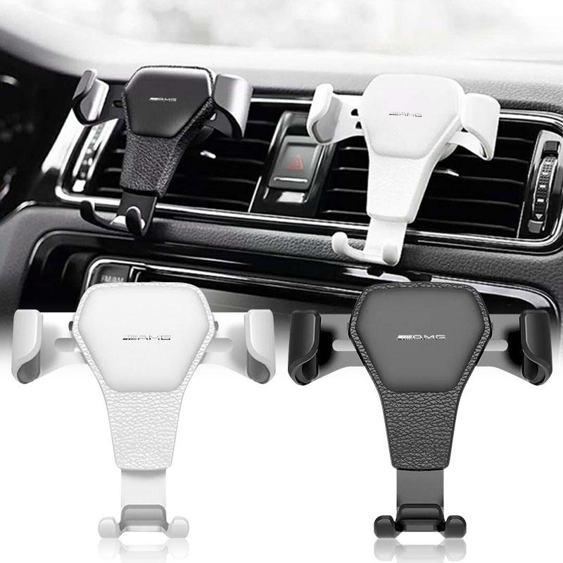 Car Phone Holder Air Vent G-Sensor Smartphone GPS Stand For Mercedes Benz AMG W212 W205 W246 W177 W176 W213 GLC GLE GLS ML Welcome Laser Lamp
