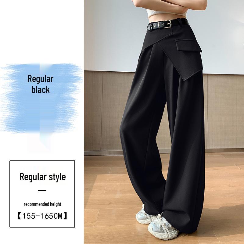 

Women s 2026 Spring High-Waisted Ruffle Suit Wide-Leg Pants - Slimming, Casual, Floor-Length M