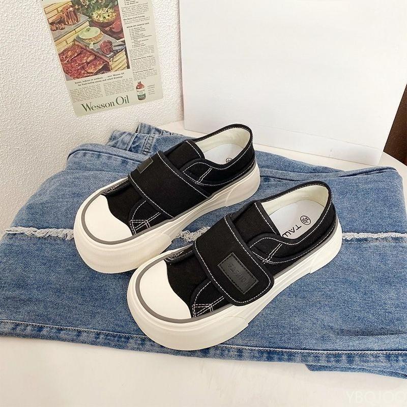 

Модные парусиновые туфли женские летние новый стиль нишевые манговый носок толстая подошва простые удобные универсальные круглый носок студенческие белые туфли 40 чёрный