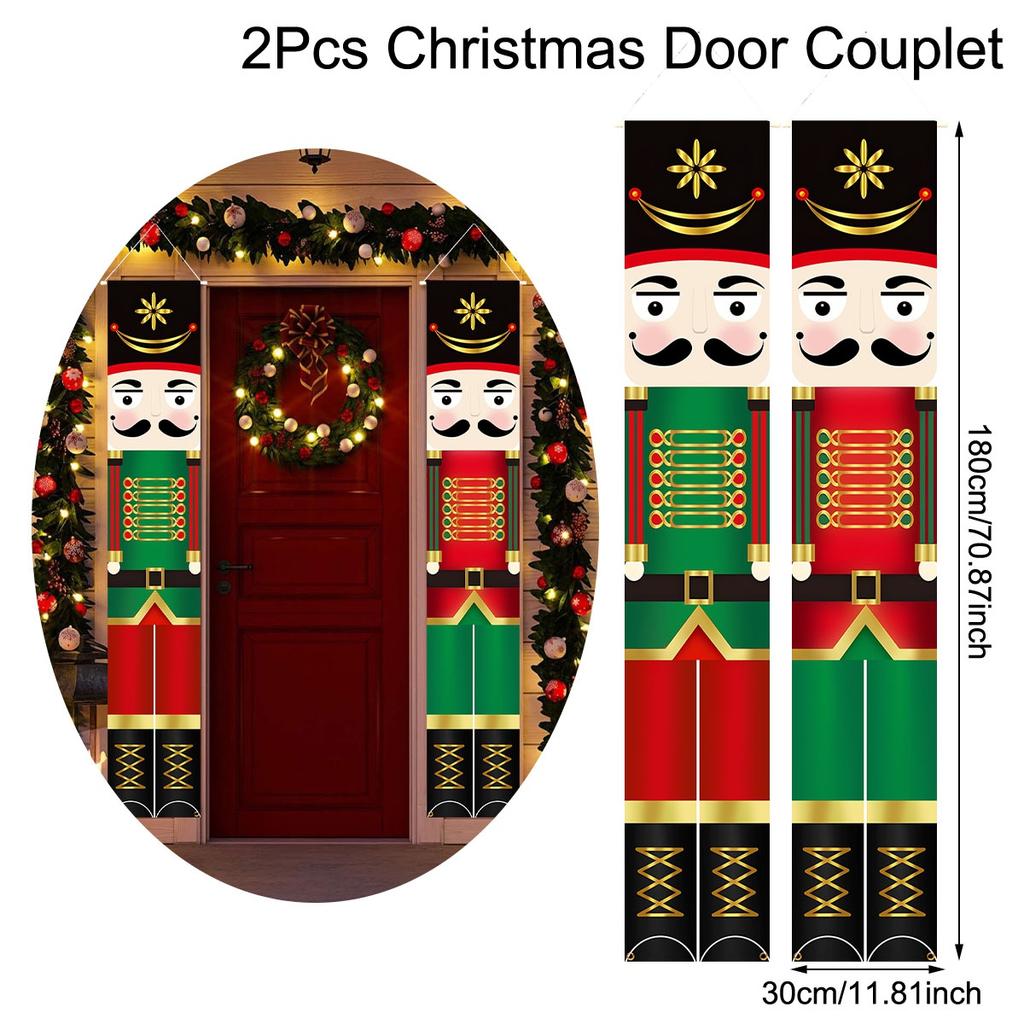 Merry Christmas Door Banner Decoration 2026 Christmas Decor for Home Xmas Hanging Ornaments Navidad Noel Gifts New Year 2026